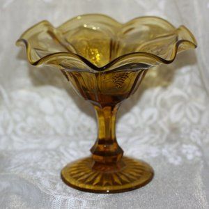 1960's Red Cliff Glass FENTON Amber Compote